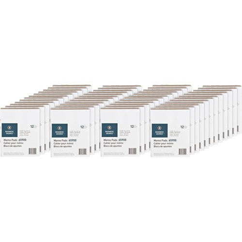 Business Source  Memo Pads, Unruled, 15lb., 3"x5", 100 Sheets,1 DZ,36DZ/CT,WE