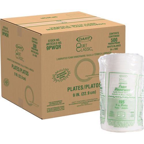Dart Container Corp  Plates,Foam Plastic,Laminated,Glossy,9",125/PK,4PK/CT,WE