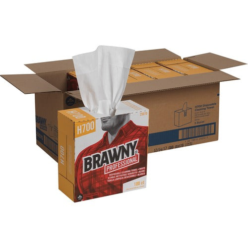 Georgia-Pacific  Shop Towels,Heavy-duty,9-1/10"x16-1/2",100/BX,5BX/CT,White-GPC25070CT