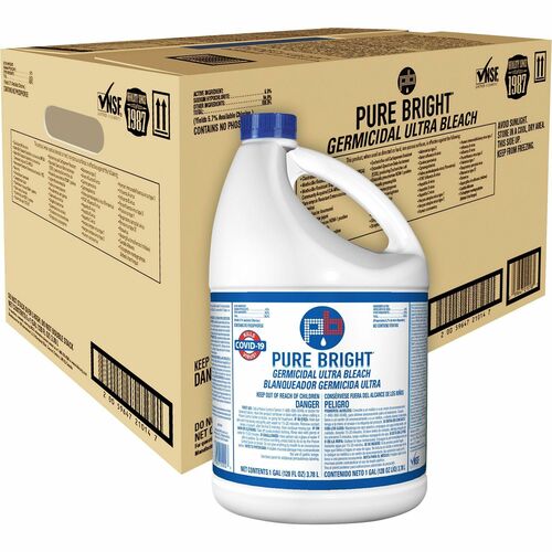 KIK Custom Products  Pure Bright Ultra Bleach, 1 Gal, 6/CT, White