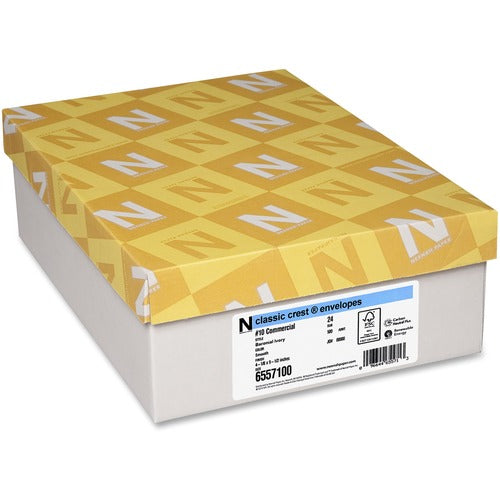 Neenah Paper Inc  Classic Envelopes, No.10, 24lb, 500/BX, Ivory