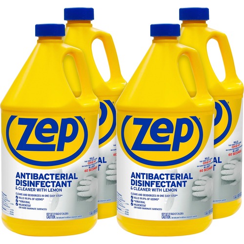 Zep Commercial  Disinfectant/Cleaner, Antibacterial, w/Lemon, 1Gal, 4/CT