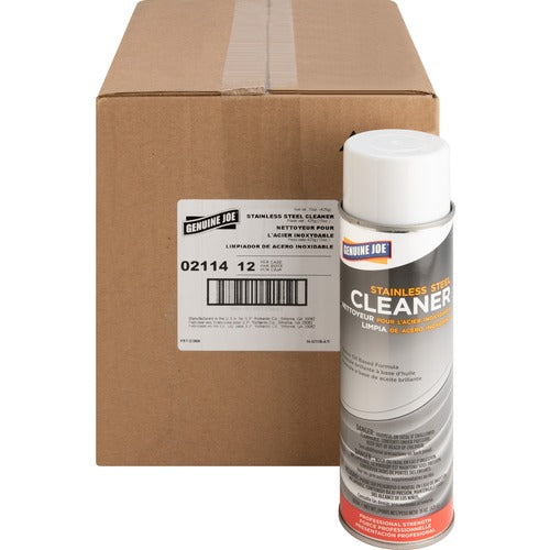 Genuine Joe  Stainless Steel Cleaner/Polish, Aerosol Can, 15 oz., 12/CT-GJO02114CT