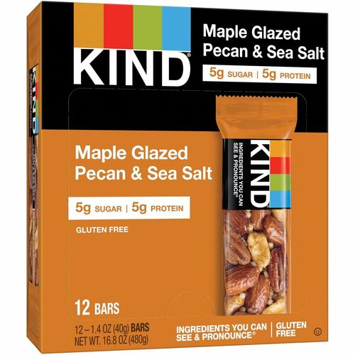 Kind LLC dba Kind Snacks  Nut Snack Bar, Maple Glazed Pecan/Sea Salt, 1.4oz, 12/BX