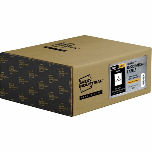Avery  Labels, GHS Chemical, Laser, 8-1/2"x11", 500/BX, White