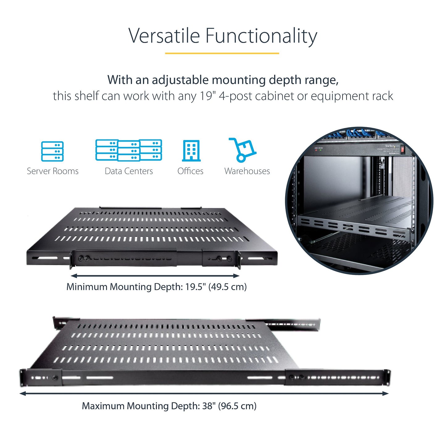 StarTech.com ADJSHELFHDV rack accessory Adjustable shelf