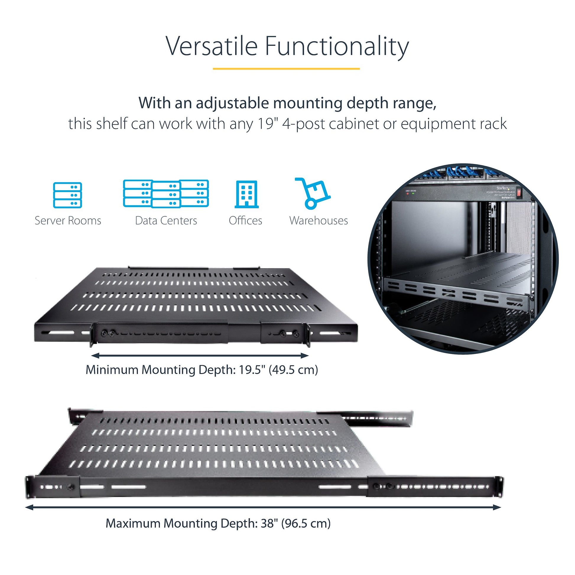 StarTech.com ADJSHELFHDV rack accessory Adjustable shelf