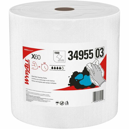 Kimberly-Clark Professional  Cleaning Towels, Perforated,12-1/2"x12-1/5", 1100Sht/RL, WE