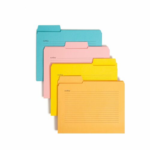 Smead  Fastener Folders, Super Tab, Notes, 1/3 Cut, Ltr, 24/PK, Ast