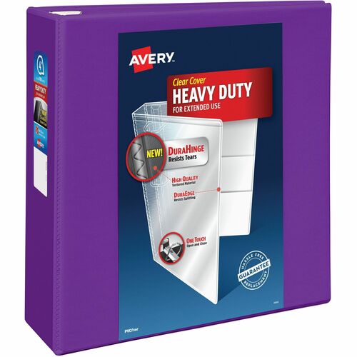 Avery  View Binder, DuraHinge, 4", 8-1/2"x11", Purple