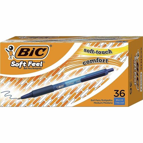 Bic  Retractable Ballpoint Pen, Med Pt, 36/BX, Blue Barrel/Ink
