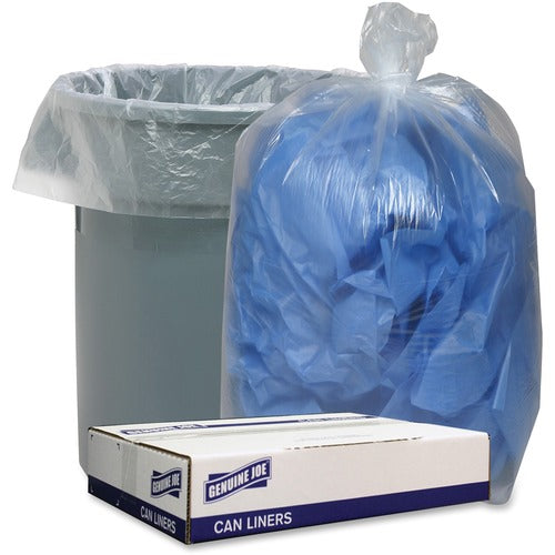 Genuine Joe  Can Liner,Low-Density,1.4 mil,55-60 Gal,38"x58",100/CT,Clear-GJO29131