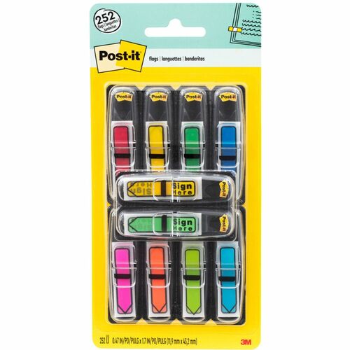 3M  Post-It Arrow Flags, 1/2" W, 280 Flags, 252/PK, MI