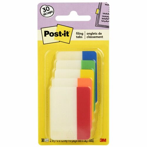 3M  File Tabs, 2", Primary CL, 30/PK, Multi