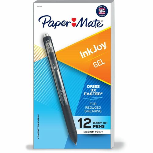 Paper Mate  Pen, Gel, 0.7mm, Retractable, InkJoy, 1 DZ, Black