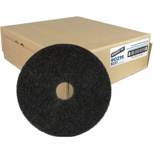 Genuine Joe  Floor Pads, f/Heavy-duty Stripping, 16", 5/CT, Black-GJO90216