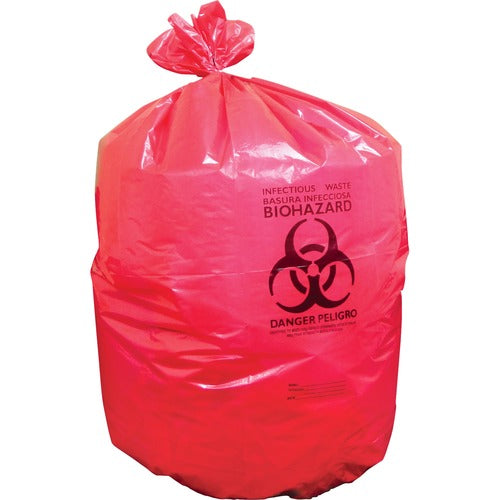 Heritage Bag Company  Biohazard Can Liners, 1.3mil, 37"x50", 150BG/BX, Red-HERA7450PR