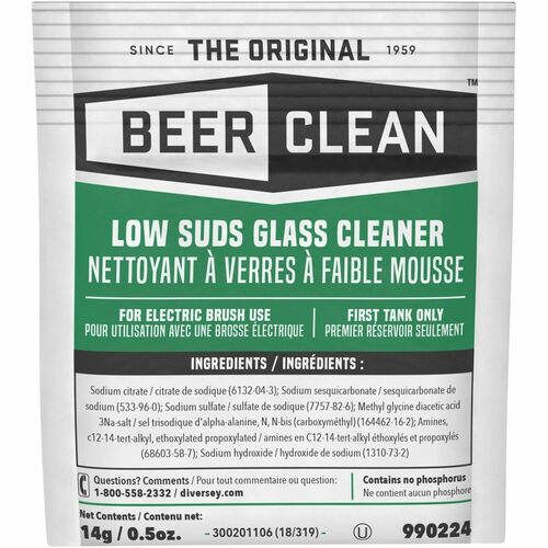 Diversey Care  Beer Clean Low Suds Glass Cleaner, .5oz.,-DVO990224