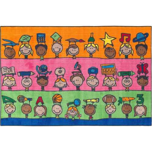 Flagship Carpets, Inc.  Fun At School Rug, 3'x5', Multi-FCICE19016W