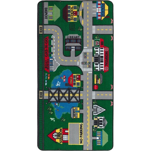 Flagship Carpets, Inc.  Places To Go Road Rug, Rectangle, 6'x9', Multi-FCIFE15134A