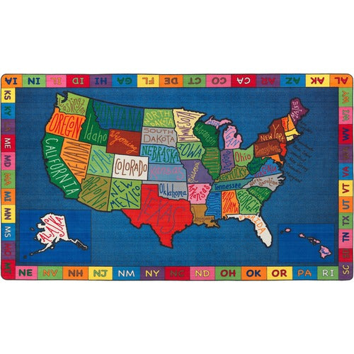 Flagship Carpets, Inc.  My America Doodle Map, 7'6x12', Multi-FCIFE26244A