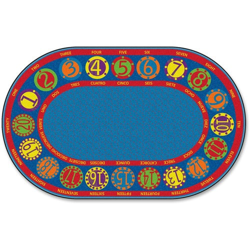 Flagship Carpets, Inc.  Number Circle Rug, Bilingual, 10'9x13'2, Multi-FCIFE29659A
