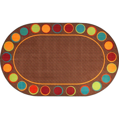 Flagship Carpets, Inc.  Sitting Spots Seating Rug, Oval 6'x8'4, Multi-FCIFE30533A