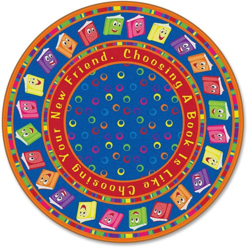 Flagship Carpets, Inc.  Circle Time Books Rug, Bright, 6', Round, Multi-FCIFE33885A