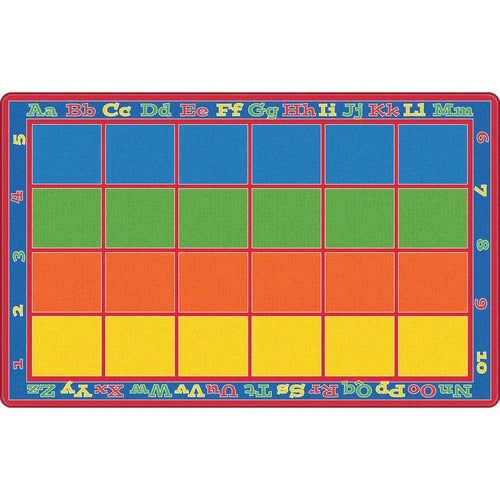 Flagship Carpets, Inc.  Rug, w/Sitting Grid, 20-Child Cap, 7'6x12', Multi-FCIFE34444A