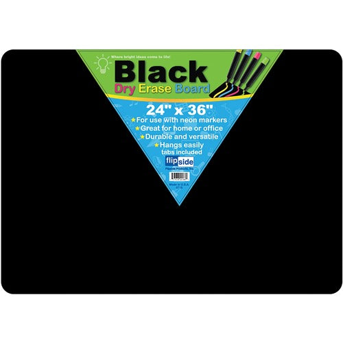 Flipside Products  Dry-Erase Board, Hardboard Backing, 36"Wx1/10"Dx24"H, BK-FLP40088