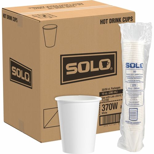 Solo Cup Company  Hot Paper Cups, 10oz, 1000/CT, White