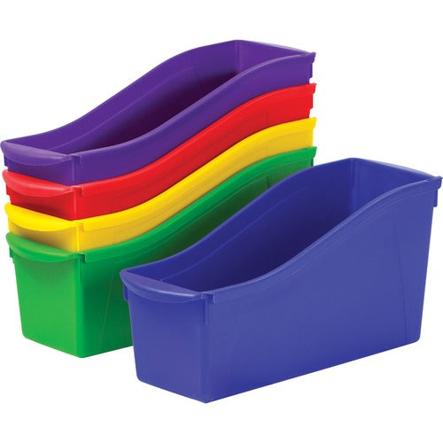 Storex Industries Corporation  Interlocking Book Bins, 5"x14"x7", 5/ST, Ast