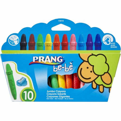 Dixon Ticonderoga Company  Jumbo Crayons w/Sharpener, 10/ST, Ast