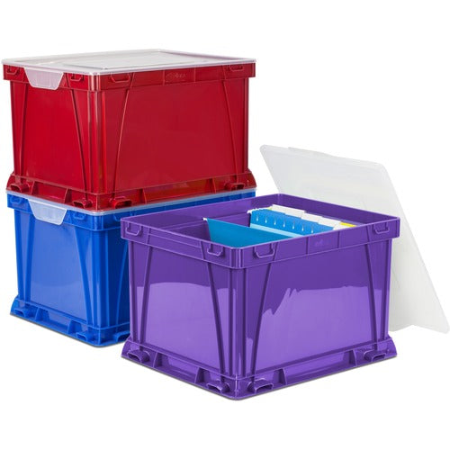 Storex Industries Corporation  Storage Cubes, Plastic, 14-1/4"x17-14"x10-1/2", 3/ST, AST