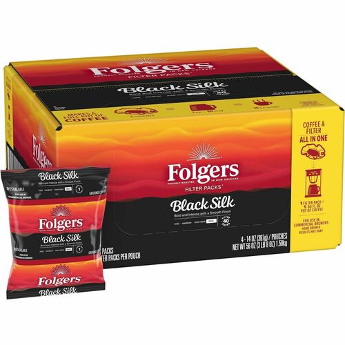 Folgers  Folgers Filter Packs, Black Silk, 1.4oz, 40/CT, Black/Gold-FOL00016