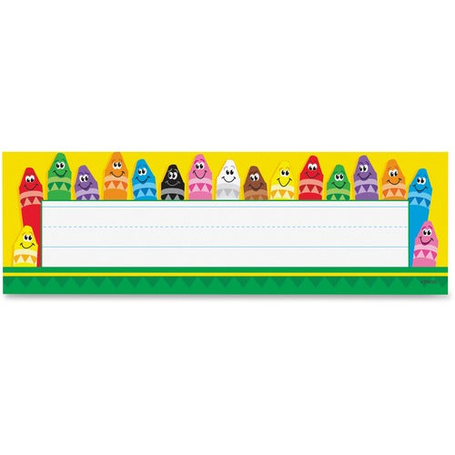 Trend Enterprises  Colorful Crayons Nameplates, 36/PK, Multi