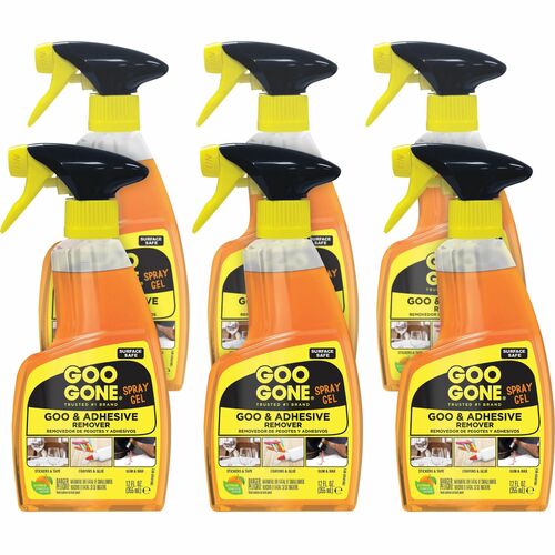 Weiman Products  Goo Gone Spray Gel, 12oz., 6/CT, Orange