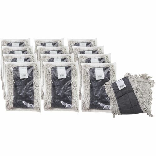 Genuine Joe  Dust Mop Refill, Cotton, Disposable, 24"x5", 12/CT, Natural-GJO00245CT