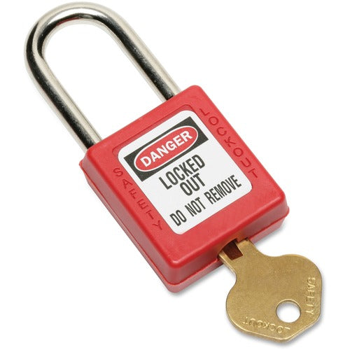 SKILCRAFT  Safety Padlock, Locked Out Do Not Remove,3/4"Wx1/2"Dx1-1/2"H,Red