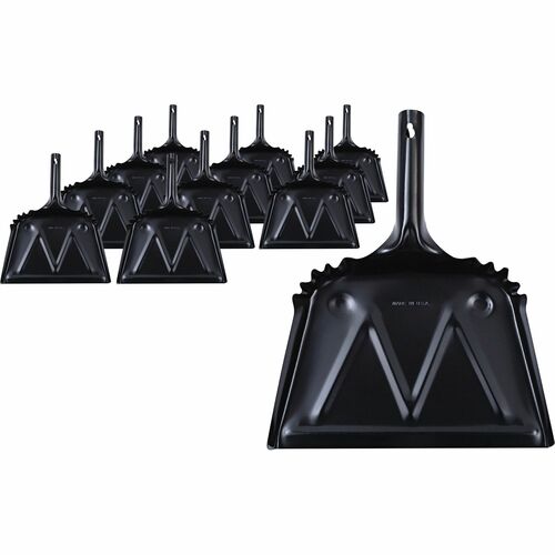 Genuine Joe  Dustpan, Heavy-Duty Metal, 12", 12/CT, Black-GJO58143CT