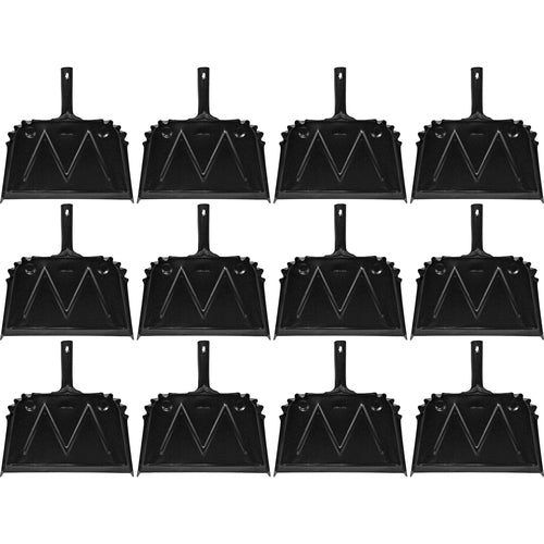 Genuine Joe  Dust Pan, Metal, 20 Gauge Steel, 15-1/2"x16", 12/CT, Black-GJO85151CT