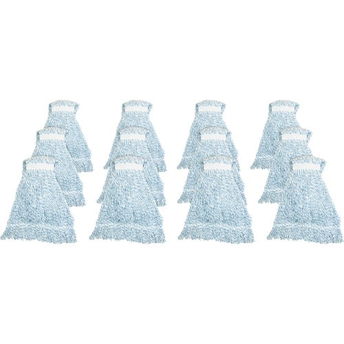 Genuine Joe  Large Striped Rayon Finish Mop, 21oz., 12/CT, Blue/White-GJOLBW1BCT