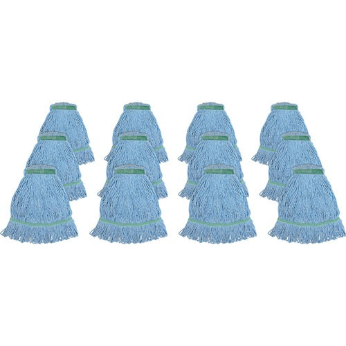 Genuine Joe  Wet Mop, Narrow Band, Blend, Looped, Medium, 12/CT, Blue-GJOMBL1BCT