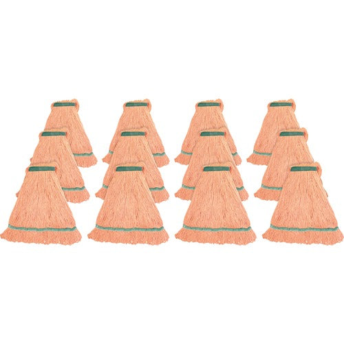 Genuine Joe  Wet Mop, Narrow Band, Blend, Looped, Medium, 12/CT, Orange-GJOMOR1BCT