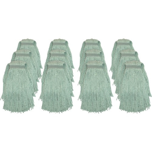 Genuine Joe  Web Blend Mopping Mophead, No.16, 12EA/CT, Green-GJON16G1BCT