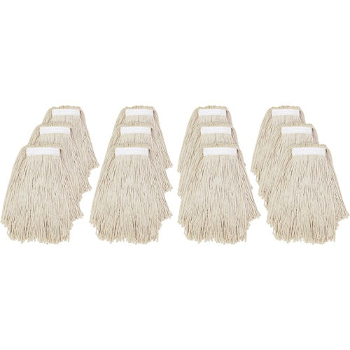 Genuine Joe  Mophead, 4-Ply, Narrow Band, Cut End, 24 oz, 12/CT, Natural-GJOZ24COTCT