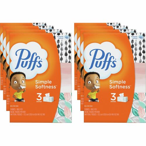Procter & Gamble Commercial  Facial Tissues, Puffs, 2-Ply, 180/BX, 24BX/CT, Multi