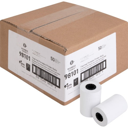 Business Source  Thermal Roll, 2-1/4"x55', 50RL/CT, White