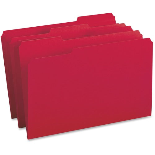 Business Source  File Folders,1/3-Cut Tabs, Legal-size, 100/BX, RD
