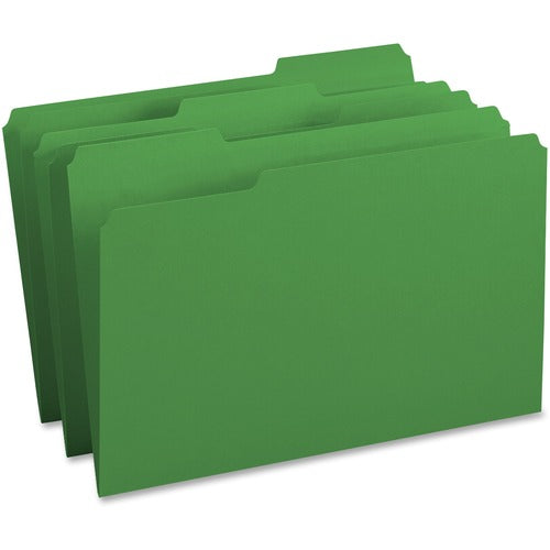 Business Source  File Folders,1/3-Cut Tabs, Legal-size, 100/BX, GN
